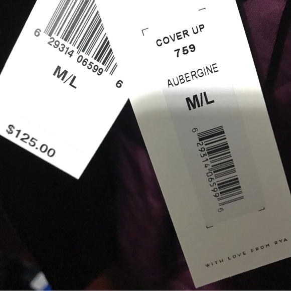 Satin Robe Coverup Slip Rya Collection Aubergine Medium Large NWT - Picture 7 of 7